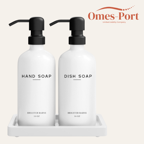 Glass Soap Dispenser Set