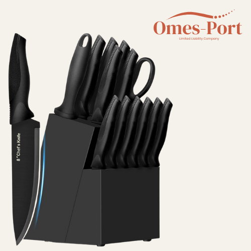 Kitchen Knife Block Set, 14 Pieces Knife